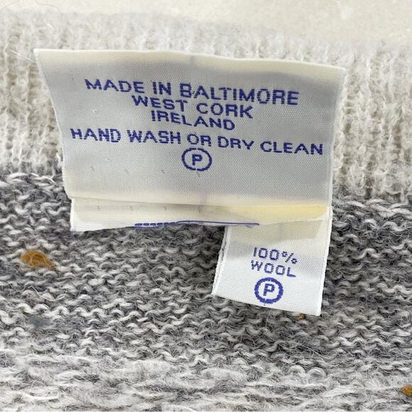 Vintage Bebhinn Marten Irish Wool Cardigan Sweater Fair Isle Bird P XS - Picture 7 of 7